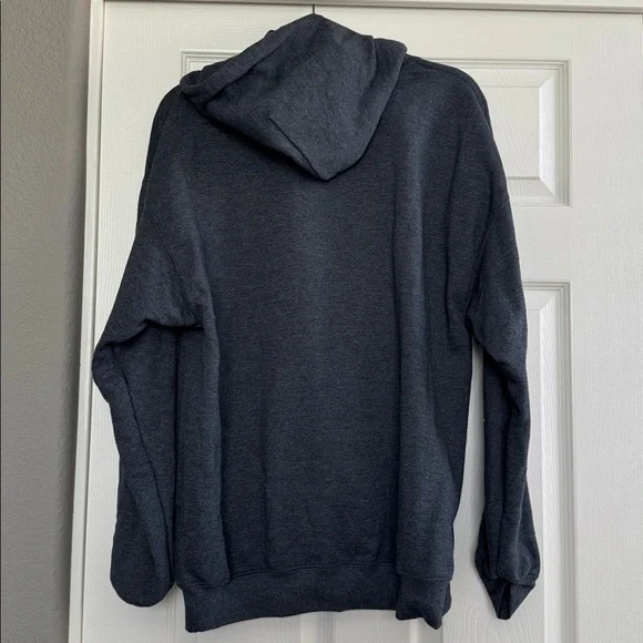 Unisex Peanuts Charcoal Gray Hoodie with Red Plaid Snoopy Graphic - size large - Picture 4 of 4